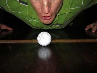 Blowing a golf ball is harder than hitting it with a good quality golf club!